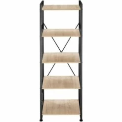 TECTAKE Etagère Bibliothèque MANCHESTER Style Industriel 47,5 X 34,5 X 151,5 Cm - Bibliothèque, Etagere Bois, Bibliothèque Meuble - Bois Clair Industriel, Chêne Sonoma -TECTAKE Soldes 2022 66851612 5