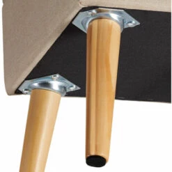 TECTAKE Tabouret Avec Coffre De Rangement Aspect Lin ELVA Carré - Tabouret Bois, Tabouret Bas, Tabouret Scandinave - Sable -TECTAKE Soldes 2022 66851615 5