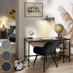 TECTAKE 2 Chaises Marilyn Aspect Lin Noir - Noir -TECTAKE Soldes 2022 66851627 3