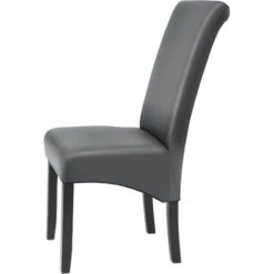TECTAKE Lot De 8 Chaises Aspect Cuir - Lot De 8 Chaises Salle A Manger, Chaises De Cuisine, Chaises De Salon - Gris -TECTAKE Soldes 2022 66851633 4