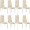 TECTAKE Lot De 8 Chaises Avec Surpiqûre - Lot De 8 Chaises Salle A Manger, Chaises De Cuisine, Chaises De Salon - Beige -TECTAKE Soldes 2022 66851644 1