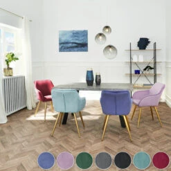 TECTAKE 8 Chaises MARILYN Effet Velours Style Scandinave - Chaise De Salle à Manger, Chaise De Cuisine, Chaise De Salon - Bleu/or 9 TECTAKE 8 Chaises MARILYN Effet Velours Style Scandinave - Chaise De Salle à Manger, Chaise De Cuisine, Chaise De Salon - Bleu/or -TECTAKE Soldes 2022 66851649 3