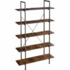 TECTAKE Etagère Bibliothèque GLASGOW Style Industriel 106 X 34,5 X 179,5 Cm - Bibliothèque, Etagere Bois, Bibliothèque Meuble - Bois Foncé Industriel