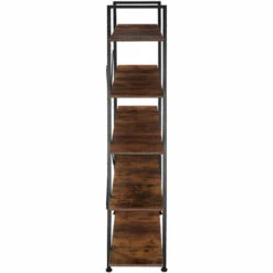TECTAKE Etagère Bibliothèque GLASGOW Style Industriel 106 X 34,5 X 179,5 Cm - Bibliothèque, Etagere Bois, Bibliothèque Meuble - Bois Foncé Industriel -TECTAKE Soldes 2022 66851662 4