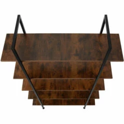 TECTAKE Etagère Bibliothèque GLASGOW Style Industriel 106 X 34,5 X 179,5 Cm - Bibliothèque, Etagere Bois, Bibliothèque Meuble - Bois Foncé Industriel -TECTAKE Soldes 2022 66851662 5