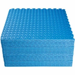 TECTAKE Ensemble De 24 Dalles Carrées EVA - Tapis De Sol, Sport - Lot De 24 Tapis De Yoga, Tapis De Gymnastique, Tapis Fitness - Bleu -TECTAKE Soldes 2022 66851696 5