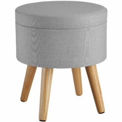 TECTAKE Tabouret Avec Coffre De Rangement Aspect Lin YUMI 150 Kg - Tabouret Bois, Tabouret Bas, Tabouret Scandinave - Gris Clair 10 TECTAKE Tabouret Avec Coffre De Rangement Aspect Lin YUMI 150 Kg - Tabouret Bois, Tabouret Bas, Tabouret Scandinave - Gris Clair -TECTAKE Soldes 2022 66851881 4