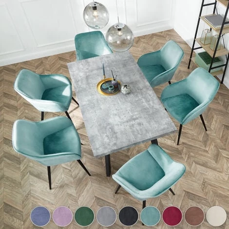 TECTAKE 6 Chaises MARILYN Design En Velours Style Scandinave - Chaise De Salle à Manger, Chaise De Cuisine, Chaise De Salon - Bordeaux/noir 5 TECTAKE 6 Chaises MARILYN Design En Velours Style Scandinave - Chaise De Salle à Manger, Chaise De Cuisine, Chaise De Salon - Bordeaux/noir – Image 3