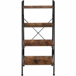 TECTAKE Etagère échelle LIVERPOOL Style Industriel 61,5 X 36,5 X 150 Cm - Bibliothèque, Etagere Bois, Bibliothèque Meuble - Bois Foncé Industriel -TECTAKE Soldes 2022 66851912 3