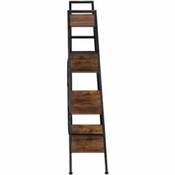 TECTAKE Etagère échelle LIVERPOOL Style Industriel 61,5 X 36,5 X 150 Cm - Bibliothèque, Etagere Bois, Bibliothèque Meuble - Bois Foncé Industriel -TECTAKE Soldes 2022 66851912 4