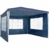 TECTAKE Tonnelle De Jardin Autoportante 3 M X 3 M Avec 3 Rideaux Amovibles Structure En Métal Bleu - Bleu -TECTAKE Soldes 2022 66851914 1
