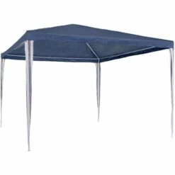 TECTAKE Tonnelle De Jardin Autoportante 3 M X 3 M Avec 3 Rideaux Amovibles Structure En Métal Bleu - Bleu -TECTAKE Soldes 2022 66851914 4