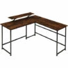 TECTAKE Bureau MELROSE 140x130x76,5cm - Table D’ordinateur En L Avec Support D’écran, Bureau D’angle, Table De Bureau - Bois Foncé Industriel 1 TECTAKE Bureau MELROSE 140x130x76,5cm - Table D’ordinateur En L Avec Support D’écran, Bureau D’angle, Table De Bureau - Bois Foncé Industriel -TECTAKE Soldes 2022 66851928 1