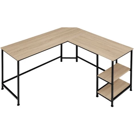 TECTAKE Bureau HAMILTON 138x138x75,5cm - Table D’ordinateur En L, Bureau D’angle, Table De Bureau - Bois Clair Industriel, Chêne Sonoma 3 TECTAKE Bureau HAMILTON 138x138x75,5cm - Table D’ordinateur En L, Bureau D’angle, Table De Bureau - Bois Clair Industriel, Chêne Sonoma