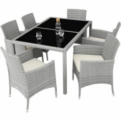 TECTAKE Salon De Jardin 6 Places Avec Housse De Protection - Mobilier De Jardin, Meuble De Jardin, Ensemble Table Et Chaises De Jardin - Gris Clair/crème 9 TECTAKE Salon De Jardin 6 Places Avec Housse De Protection - Mobilier De Jardin, Meuble De Jardin, Ensemble Table Et Chaises De Jardin - Gris Clair/crème -TECTAKE Soldes 2022 66851943 3