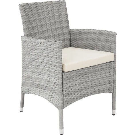 TECTAKE Salon De Jardin 6 Places Avec Housse De Protection - Mobilier De Jardin, Meuble De Jardin, Ensemble Table Et Chaises De Jardin - Gris Clair/crème 6 TECTAKE Salon De Jardin 6 Places Avec Housse De Protection - Mobilier De Jardin, Meuble De Jardin, Ensemble Table Et Chaises De Jardin - Gris Clair/crème – Image 4