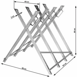 TECTAKE Chevalet à Bûches, Chevalet De Sciage, Chevalet De Tronçonnage Pliable - 4 Supports De Train - Gris -TECTAKE Soldes 2022 66851944 4