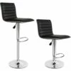 TECTAKE Lot De 2 Chaises De Bar Pied En Métal Pivotantes Et Réglables En Hauteur 60 Cm - 81 Cm Noir - Noir -TECTAKE Soldes 2022 66851991 1