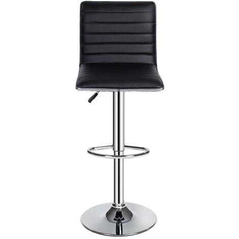 TECTAKE Lot De 2 Chaises De Bar Pied En Métal Pivotantes Et Réglables En Hauteur 60 Cm - 81 Cm Noir - Noir 6 TECTAKE Lot De 2 Chaises De Bar Pied En Métal Pivotantes Et Réglables En Hauteur 60 Cm - 81 Cm Noir - Noir – Image 4