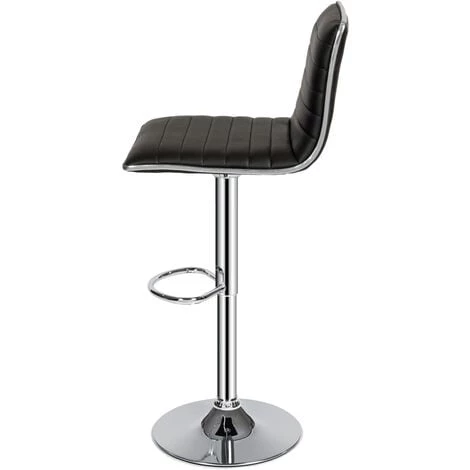 TECTAKE Lot De 2 Chaises De Bar Pied En Métal Pivotantes Et Réglables En Hauteur 60 Cm - 81 Cm Noir - Noir 7 TECTAKE Lot De 2 Chaises De Bar Pied En Métal Pivotantes Et Réglables En Hauteur 60 Cm - 81 Cm Noir - Noir – Image 5