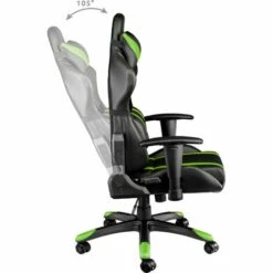 TECTAKE Chaise Gamer RACING SPORT Avec Coussins - Hauteur Réglable - Inclinable Pivotante Noir / Vert - Noir/vert -TECTAKE Soldes 2022 66852016 4