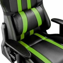 TECTAKE Chaise Gamer RACING SPORT Avec Coussins - Hauteur Réglable - Inclinable Pivotante Noir / Vert - Noir/vert -TECTAKE Soldes 2022 66852016 5