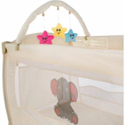 TECTAKE Lit Parapluie DODO Réglable En Hauteur + Sac De Transport 132 Cm X 75 Cm X 104 Cm Beige - Beige -TECTAKE Soldes 2022 66852049 3