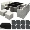 TECTAKE Salon De Jardin NEW YORK 10 Places Avec 2 Sets De Housses + Housse De Protection, Variante 2 - Mobilier De Jardin, Meuble De Jardin, Ensemble Table Et Chaises De Jardin - Gris Clair 2 TECTAKE Salon De Jardin NEW YORK 10 Places Avec 2 Sets De Housses + Housse De Protection, Variante 2 - Mobilier De Jardin, Meuble De Jardin, Ensemble Table Et Chaises De Jardin - Gris Clair -TECTAKE Soldes 2022 66852052 1