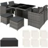 TECTAKE Salon De Jardin MANHATTAN 8 Places Avec 2 Sets De Housses + Housse De Protection, Variante 2 - Mobilier De Jardin, Meuble De Jardin, Ensemble Table Et Chaises De Jardin - Gris 2 TECTAKE Salon De Jardin MANHATTAN 8 Places Avec 2 Sets De Housses + Housse De Protection, Variante 2 - Mobilier De Jardin, Meuble De Jardin, Ensemble Table Et Chaises De Jardin - Gris -TECTAKE Soldes 2022 66852088 1