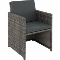 TECTAKE Salon De Jardin MANHATTAN 8 Places Avec 2 Sets De Housses + Housse De Protection, Variante 2 - Mobilier De Jardin, Meuble De Jardin, Ensemble Table Et Chaises De Jardin - Gris -TECTAKE Soldes 2022 66852088 5
