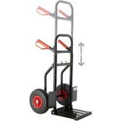 TECTAKE Chariot De Transport, Diable De Manutention Charge 100 Kg Pliable En Acier Roues Pneumatiques 53 Cm X 49 Cm X 112,5 Cm Noir - Noir -TECTAKE Soldes 2022 66852100 3