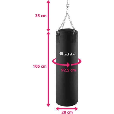 TECTAKE Sac De Boxe - Sac De Frappe, Punching Ball, Sac De Sable - Noir 6 TECTAKE Sac De Boxe - Sac De Frappe, Punching Ball, Sac De Sable - Noir – Image 4