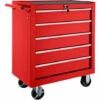TECTAKE Servante D'Atelier à Outils 5 Tiroirs 69 Cm X 33 Cm X 79 Cm Rouge - Rouge -TECTAKE Soldes 2022 66852104 1