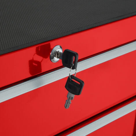 TECTAKE Servante D'Atelier à Outils 5 Tiroirs 69 Cm X 33 Cm X 79 Cm Rouge - Rouge 6 TECTAKE Servante D'Atelier à Outils 5 Tiroirs 69 Cm X 33 Cm X 79 Cm Rouge - Rouge – Image 4