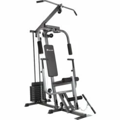 TECTAKE Station De Musculation Appareil à Charge Modulable- Fonction Chest Press - Charge Maximale 150 Kg - Noir