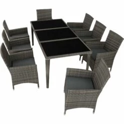 TECTAKE Salon De Jardin MONACO Résine Tressée 8 Personnes 8 Fauteuils 1 Table + 1 Housse Gris - Gris 10 TECTAKE Salon De Jardin MONACO Résine Tressée 8 Personnes 8 Fauteuils 1 Table + 1 Housse Gris - Gris -TECTAKE Soldes 2022 66852136 4