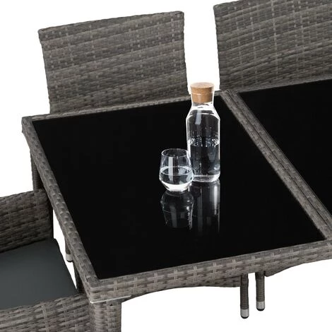 TECTAKE Salon De Jardin MONACO Résine Tressée 8 Personnes 8 Fauteuils 1 Table + 1 Housse Gris - Gris 7 TECTAKE Salon De Jardin MONACO Résine Tressée 8 Personnes 8 Fauteuils 1 Table + 1 Housse Gris - Gris – Image 5