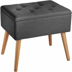 TECTAKE Banc Avec Coffre De Rangement Aspect Lin RANYA - Meuble, Mobilier, Coffre De Rangement - Gris Foncé -TECTAKE Soldes 2022 66852160 4