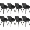 TECTAKE 8 Chaises Marilyn Aspect Lin Noir - Noir -TECTAKE Soldes 2022 66852183 1
