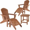 TECTAKE Lot De 2 Chaises De Jardin Avec 2 Repose-pieds Et Table - Fauteuil De Jardin, Fauteuil Extérieur, Chaise Extérieur - Marron -TECTAKE Soldes 2022 66852196 1