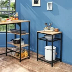 TECTAKE Table D’appoint YORK 45,5x36x75,5cm - Table D'appoint Style Industriel, Table De Rangement, Table Basse - Bois Clair Industriel, Chêne Sonoma -TECTAKE Soldes 2022 66852201 3