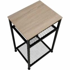 TECTAKE Table D’appoint YORK 45,5x36x75,5cm - Table D'appoint Style Industriel, Table De Rangement, Table Basse - Bois Clair Industriel, Chêne Sonoma -TECTAKE Soldes 2022 66852201 4