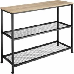 TECTAKE Table Console BRISTOL 100x30x81cm - Console, Table D’entrée, Table D’appoint - Bois Clair Industriel, Chêne Sonoma