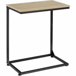 TECTAKE Table D’appoint CARDIFF 55,5x35x67cm - Table D’appoint De Style Industriel, Table Basse, Table De Canapé - Bois Clair Industriel, Chêne Sonoma