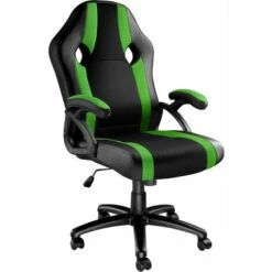 TECTAKE Chaise Gamer GOODMAN - Chaise De Bureau, Fauteuil De Bureau, Siege De Bureau - Noir/vert