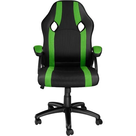 TECTAKE Chaise Gamer GOODMAN - Chaise De Bureau, Fauteuil De Bureau, Siege De Bureau - Noir/vert 5 TECTAKE Chaise Gamer GOODMAN - Chaise De Bureau, Fauteuil De Bureau, Siege De Bureau - Noir/vert – Image 3