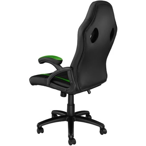 TECTAKE Chaise Gamer GOODMAN - Chaise De Bureau, Fauteuil De Bureau, Siege De Bureau - Noir/vert 7 TECTAKE Chaise Gamer GOODMAN - Chaise De Bureau, Fauteuil De Bureau, Siege De Bureau - Noir/vert – Image 5