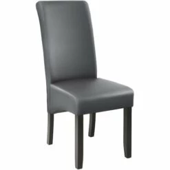 TECTAKE Chaise Aspect Cuir - Chaise Salle A Manger, Chaise De Cuisine, Chaise De Salon - Gris