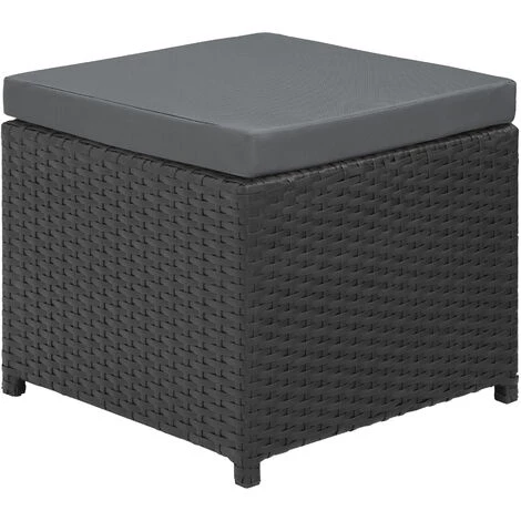 TECTAKE Salon De Jardin NOUVELLE ORLEANS 12 Places Avec 2 Sets De Housses + Housse De Protection - Mobilier De Jardin, Meuble De Jardin, Ensemble Table Et Chaises De Jardin - Noir 6 TECTAKE Salon De Jardin NOUVELLE ORLEANS 12 Places Avec 2 Sets De Housses + Housse De Protection - Mobilier De Jardin, Meuble De Jardin, Ensemble Table Et Chaises De Jardin - Noir – Image 4