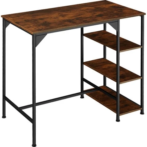 TECTAKE Table De Bar Industrielle Cannock 109x60x100cm - Table De Bar Style Industriel, Table De Bistrot, Table Haute - Bois Foncé Industriel 3 TECTAKE Table De Bar Industrielle Cannock 109x60x100cm - Table De Bar Style Industriel, Table De Bistrot, Table Haute - Bois Foncé Industriel